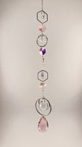 PinkGlass Crystal Sun Catcher – Hexagon & Circle Chain